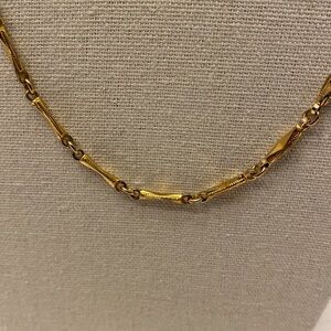 Vintage Monet Bar Chain Gold Tone Necklace